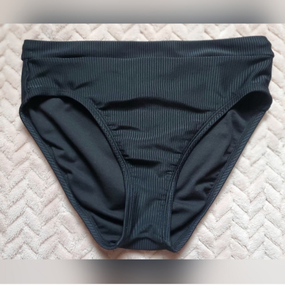 Black High Waisted Swim Bottoms